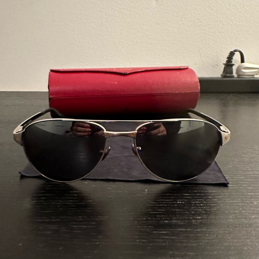 CARTIER Santos-Dumont Aviator Sunglasses 130 - Picture 3 of 9